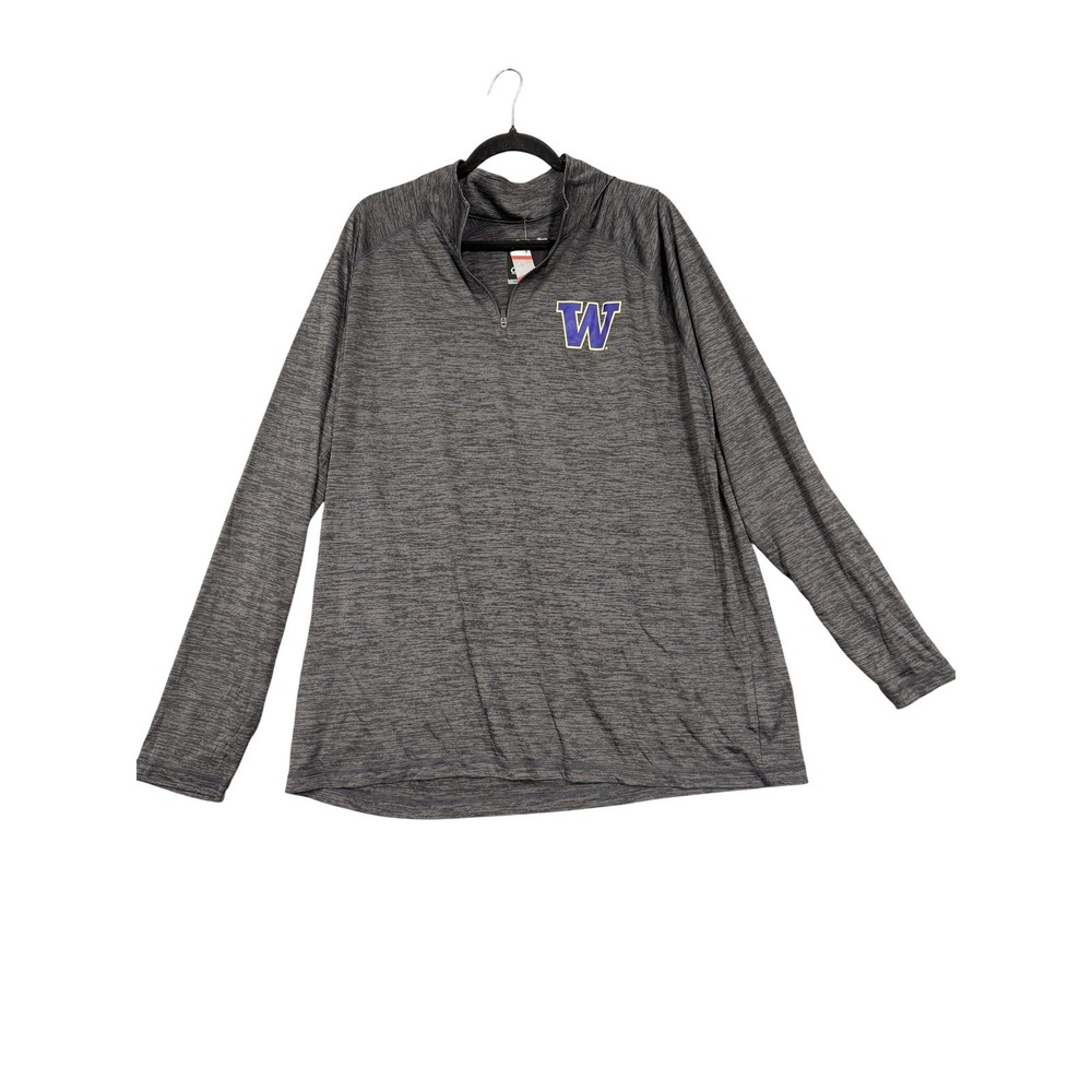 Washington Huskies Shirt Mens 2XL Gray NCAA Football Quarter Zip Captivating